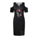 thumbnail image 5 of Moda mujer verano casual manga corta hombro frío hueco v-cuello impreso hueco vestido Fridja qw6150, 5 of 5