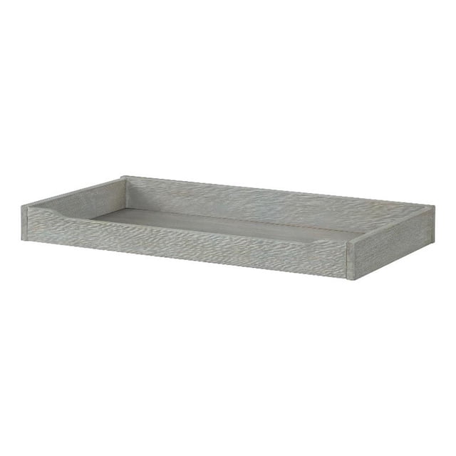 Pemberly Row Contemporary Solid Hardwood Changing Tray in Dawn Gray