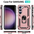 thumbnail image 6 of Case for S23 Samsung S23 5G Phone Case Galaxy S23 Case,Military Grade Protective S23 Cases Cover with Ring Car Mount Kickstand for Samsung Galaxy S23/S23 5G - Rose Gold, 6 of 12