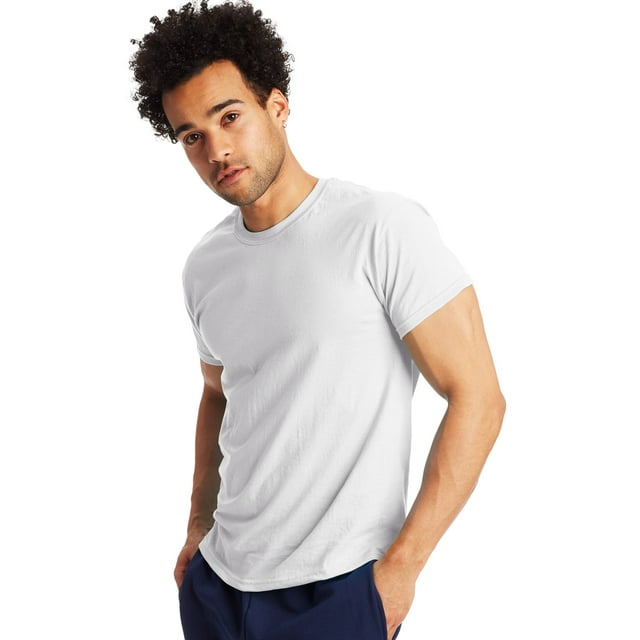 Hanes T-Shirt à Manches Courtes Col Rond X-Temp pour Hommes, Lot de 2, 2TG, Blanc