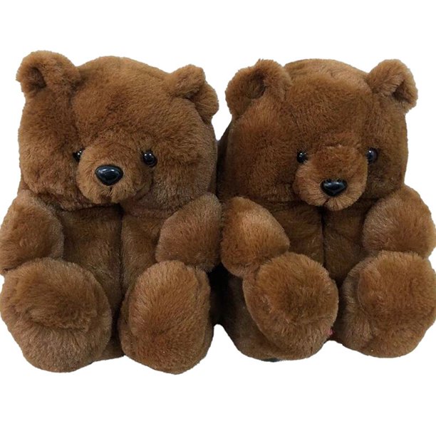 2021 2021 zapatos de casa de felpa cálidos para mujer, pantuflas de oso de peluche suave, pantuflas de interior para el hogar, lindos zapatos divertidos de dibujos animados para mujer, 1 pieza zhangyuxiang LED