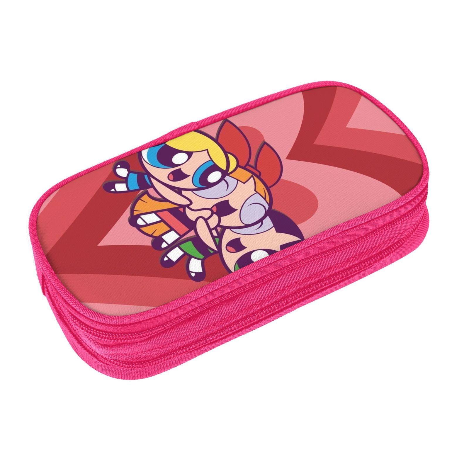 The Powerpuff Gi-rls Pencil Case Large Capacity Pencil Pouch Pen Bag Office Stationery Organizer Travel Makeup Bag Pink