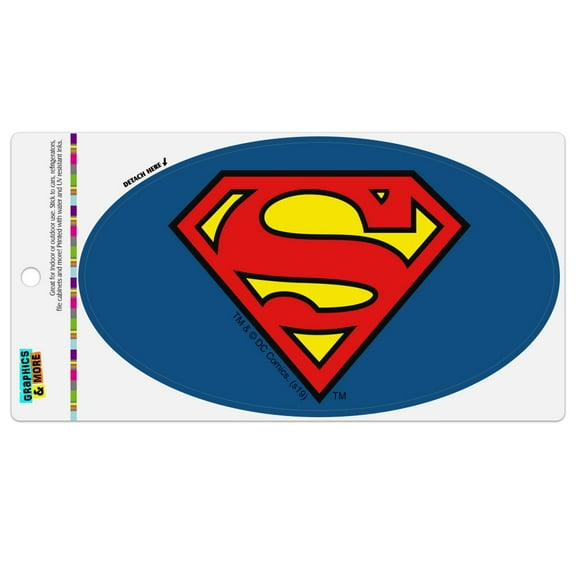 Superman Classic S Shield Logo Automotive Car Refrigerator Locker Vinyl Euro Oval Magnet