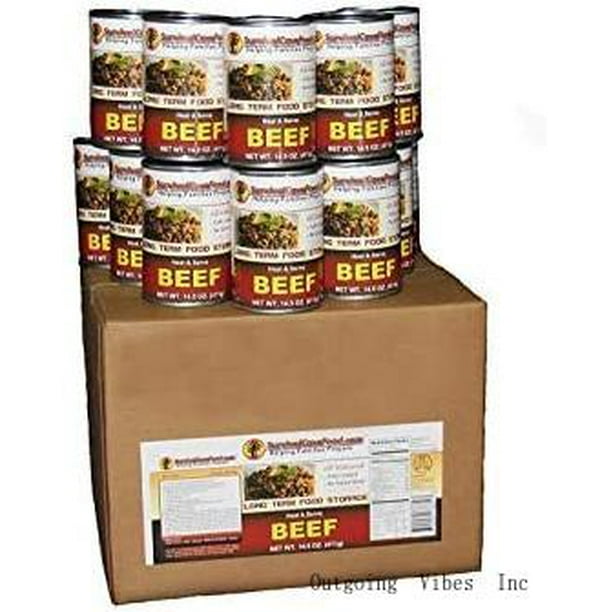 12 14.5oz cans of canned meat () long term food storage survival