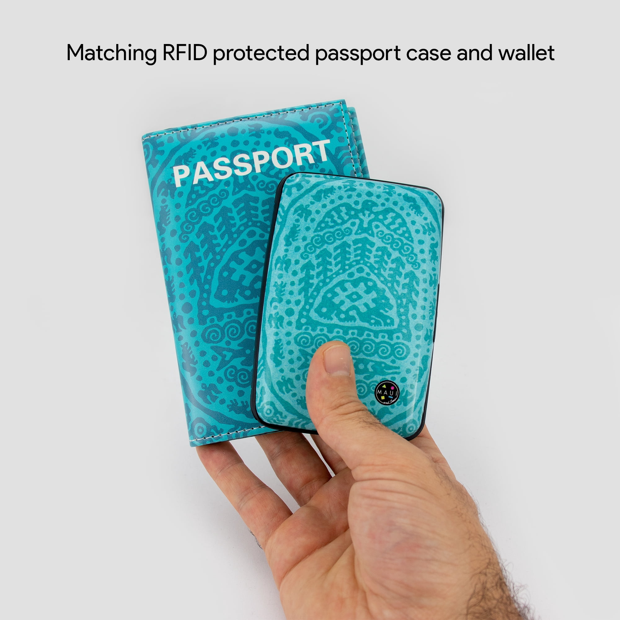 RFID Protected Wallet and Passport Cover Set - Prevent Electronic Theft