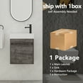thumbnail image 5 of Noble House 18" Floating Bathroom Vanity, Eco Plywood Cabinet, Resin Sink, Soft-Close Door, Wall-Mounted, Plaid Grey Oak, 5 of 17