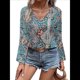 thumbnail image 3 of Blusas Casuales de Larga con Cuello en V y Estampado Bohemio para Mujer 1-Colores Mezclados XL, 3 of 9