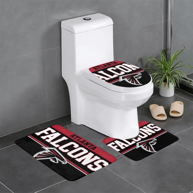 Juego de alfombras de baño de 3 piezas del equipo Atlanta Alfombra antideslizante para baño de 24 x 16 pulgadas