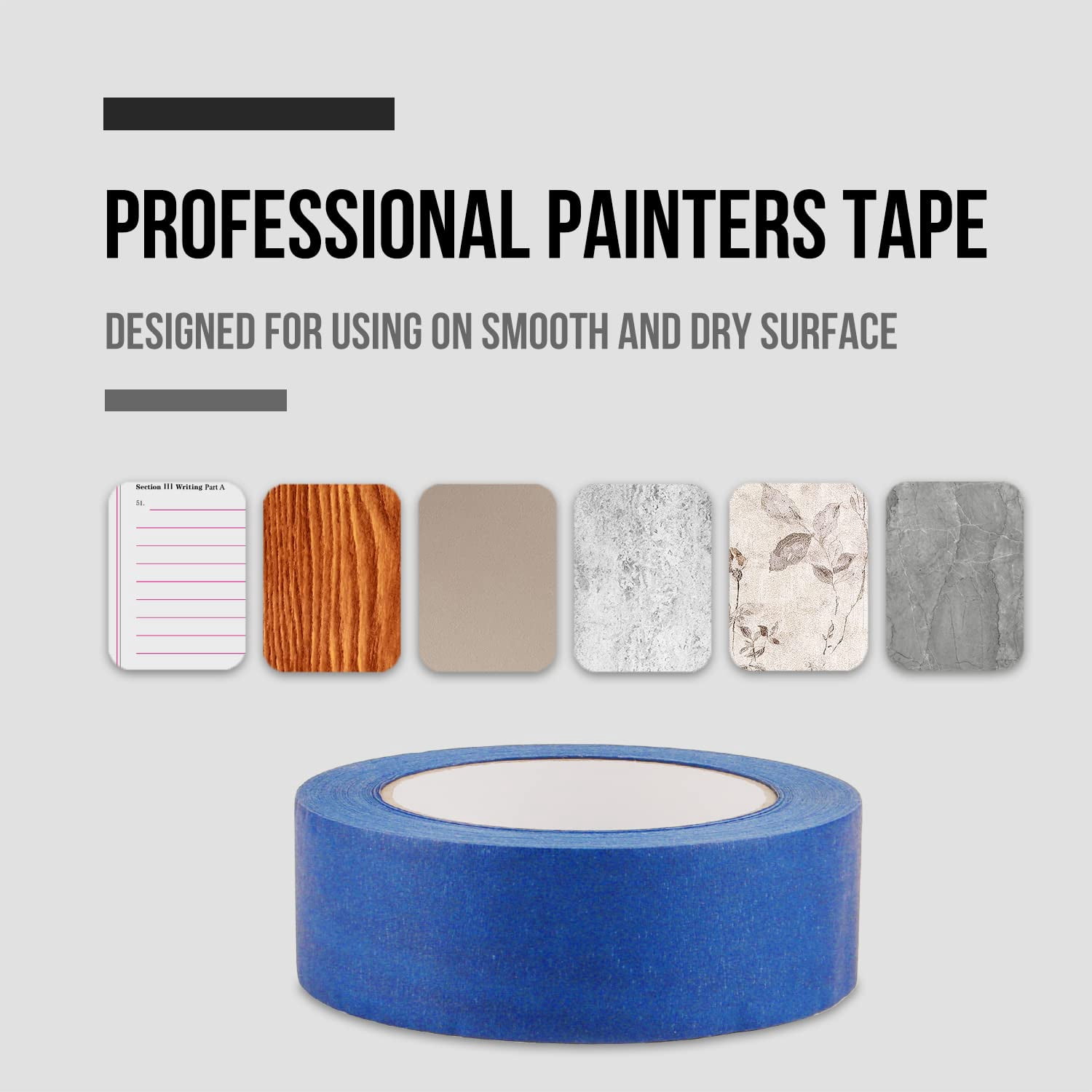 Painters Tape Wide 1.5 inches, Masking Blue Painters Tape Bulk Pack, 6 Rolls x 1.5 inches x 55 Yards (330 Total Yards)