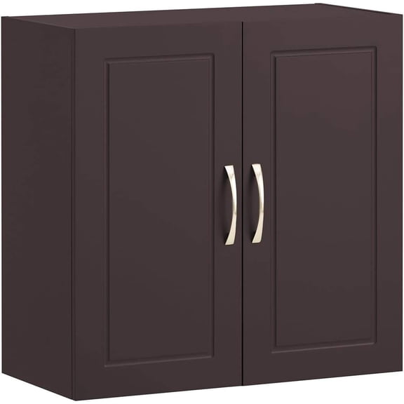 Wall Cabinet for Bathroom, Kitchen, or Garage – Floating Storage with Adjustable Shelf, Brown