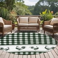 thumbnail image 4 of Round Area Rug 6 Ft, Farmhouse Green Plaid Washable Non-Slip Circle Carpet for Living Room/Bedroom, Vintage Country Cock Checkered Low-Profile Indoor Mats Collection Rugs for Residential, 4 of 8