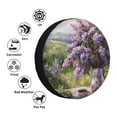 thumbnail image 3 of Bingfone Lilacs Teapot Scenic Painting Spare Tire Cover Weatherproof Universal Wheel Protectors for RV Camper Travel Trailer SUV Truck-15 inch, 3 of 8