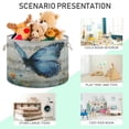 thumbnail image 4 of Round Toy Storage Basket Foldable Storage Basket for Home Decor Laundry Basket20" x 14" Rhapsodies and Butterfly, 4 of 6