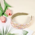 thumbnail image 6 of 1 Pc Elegant Flat Raffia Straw Headband for Women for Girls 5.91"x1.57" Pink, 6 of 6