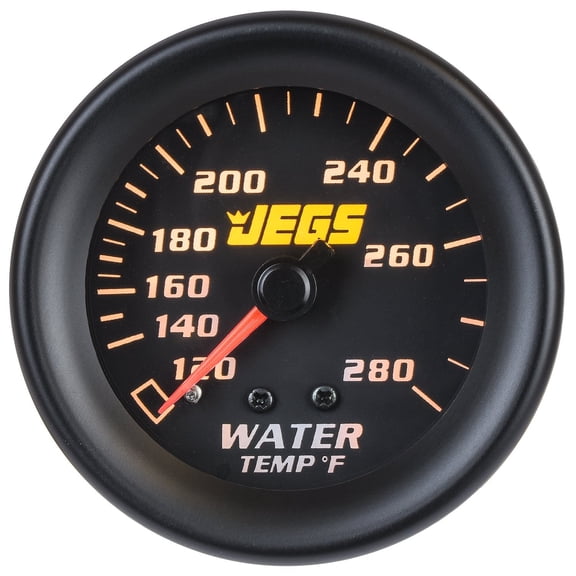 JEGS Water Temperature Gauge [2 1/16 in. Mechanical, 120-280 degrees F with Black Face]