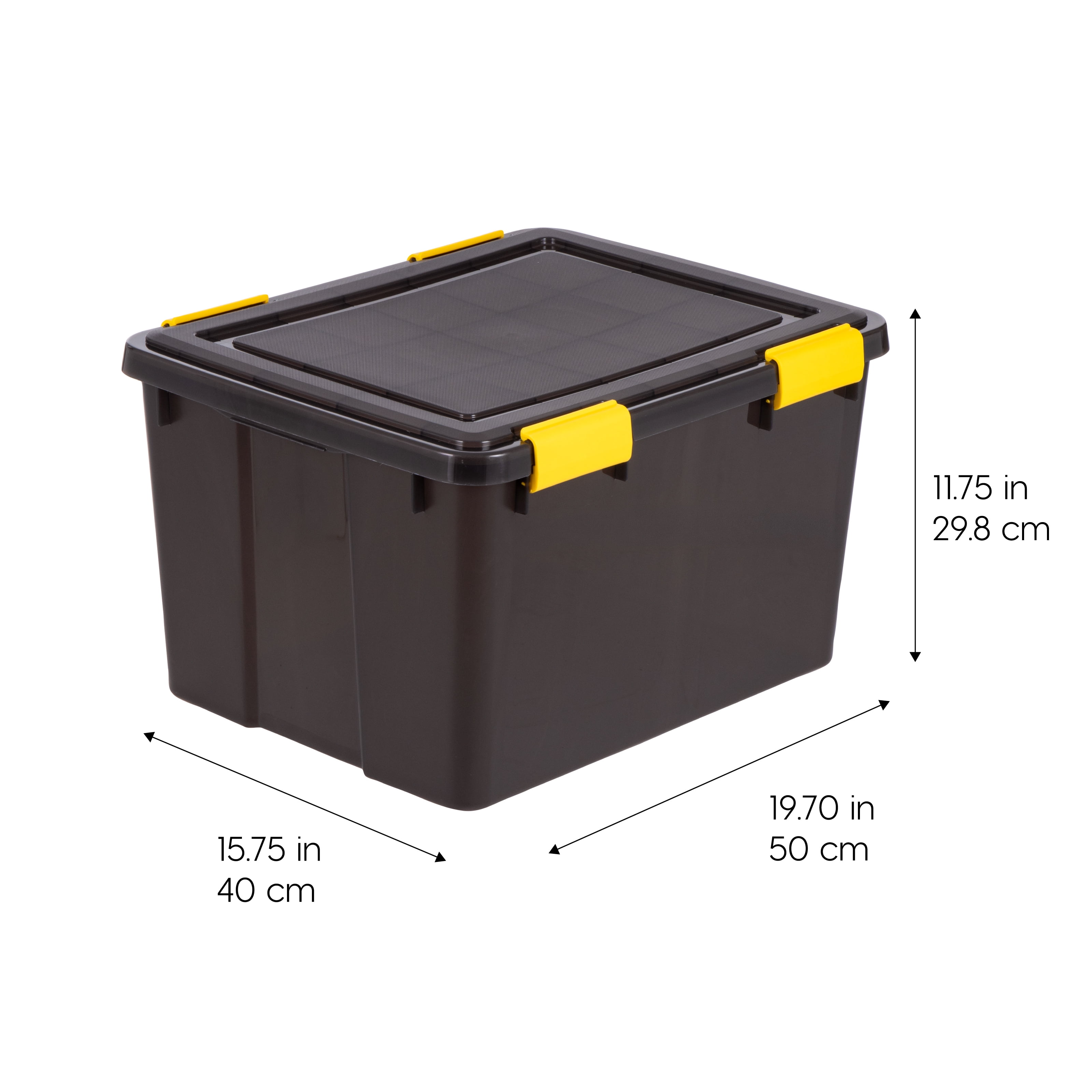 IRIS, 12 Gal Plastic Storage Bins with Sealed Lids, Black Gasket Box Airtight Containers 6Pk