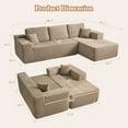 thumbnail image 5 of Ovios 106" Cloud Sofa Couch No Assembly Boneless Deep Seat Sofa for Living Room, Camel(Corduroy), 5 of 11