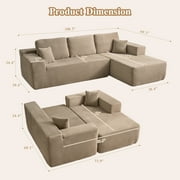 Ovios 106 Cloud Sofa Couch No Assembly Boneless Deep Seat Sofa for Living Room, Camel(Corduroy)