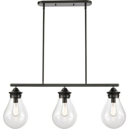 

Matte Black Tone Mini Pendants 39 Wide Steel/Glass Medium Base 3 Light Fixture