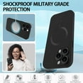 thumbnail image 4 of Magnetic Case for iPhone 14 Pro Max Phone Case for Women, [Adaptation with Magsafe] Matte Luxury Soft Metallic Luster Design for iPhone 14 Pro Max 6.7'' with Camera Protector-Black, 4 of 13