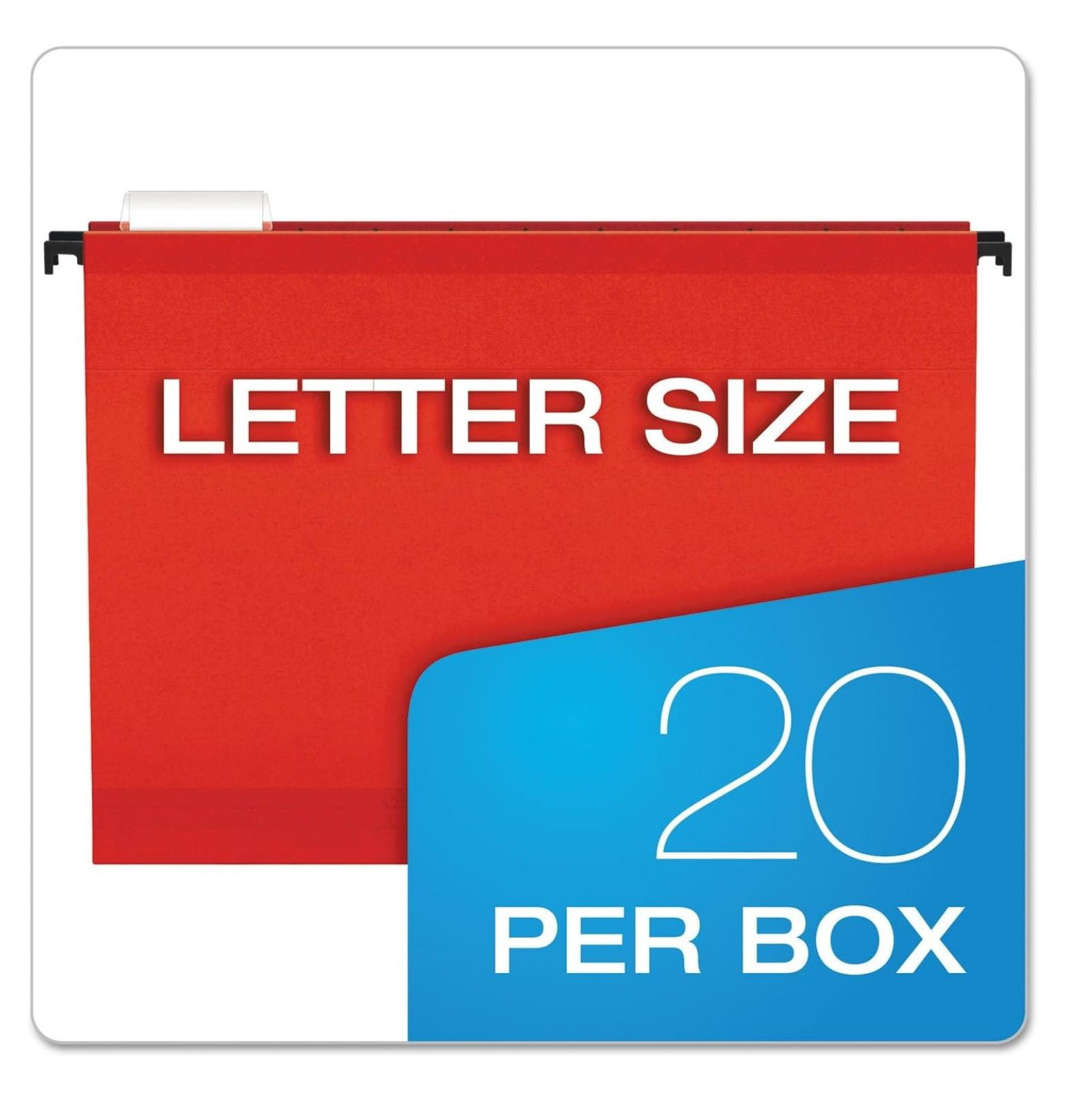 Hanging File Folders Letter Size - SureHook Reinforced Extra Capacity - 20 Pack, Assorted Colors