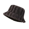 thumbnail image 1 of Women Faux Fur Bucket Hat Winter Warm Ribbed Fisherman Cap for Outdoor Activities, 1 of 6