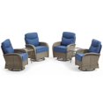 thumbnail image 2 of Unnifurnzi Outdoor Swivel Rocker Patio Chairs-6'' Thick Cushions Outdoor Rocking Chairs Set of 4 with Patio Side Table Patio Table and Chairs for Deck Porch Garden Balcony Poolside-Gray/Blue, 2 of 7