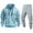 Sky Blue, variant on CharmCyan Men’s Casual Hoodie and Sweatpants Set, Soft Fleece Tracksuit with Zipper Pockets, Athletic Jogging Outfit, Comfortable Fit Light Gray 3XL