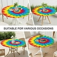 thumbnail image 7 of Colorful Tie Dye Mandala Pattern Round Fitted Tablecloth with Elastic Edge,Dining Table Cover Waterproof,Outdoor Round Tablecloth for Camping,Dining,Indoor and Outdoor, 7 of 7
