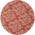 thumbnail image 3 of Safavieh Courtyard Anna Damask Indoor/Outdoor Area Rug, Red/Creme, 6'7" x 6'7" Round, 3 of 9