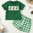 thumbnail image 4 of Teen Boy Clothes Baby Outfits Shirts Sets Child Kids Spring Summer Plaid Printed Sleeveless Beach 3 6 12 18 24 Months 3T T-shirt Tops Shorts 2PCS Set T and, 4 of 9