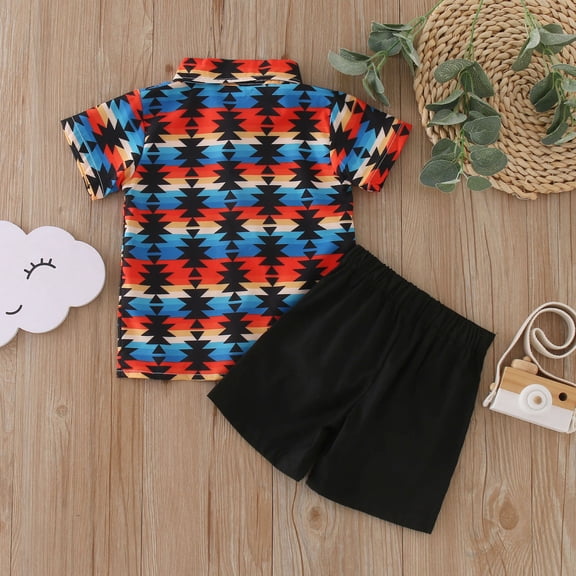 Vedolay Short Sets Boys Beach Outfits Summer Short Sleeve T-Shirt and Shorts Set Cute Funny Boy Clothing Sets,Blue 110