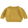 thumbnail image 1 of Baby Girl Boy Knit Pullover Sweater Fall Winter Warm Sweatshirt Tops with Pocket, 1 of 6