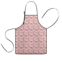 Pink Christmas Snowman Pattern Kids Aprons for Girls and Boys,Adjustable Neck Strap Toddler Aprons for Kids Cooking Baking