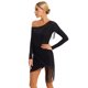 thumbnail image 4 of Traje de baile latino para mujer, vestido con flecos brillantes y diamantes de imitación, vestido de fiesta de baile de salón de Tango Rumba Cha de manga larga, 4 of 5