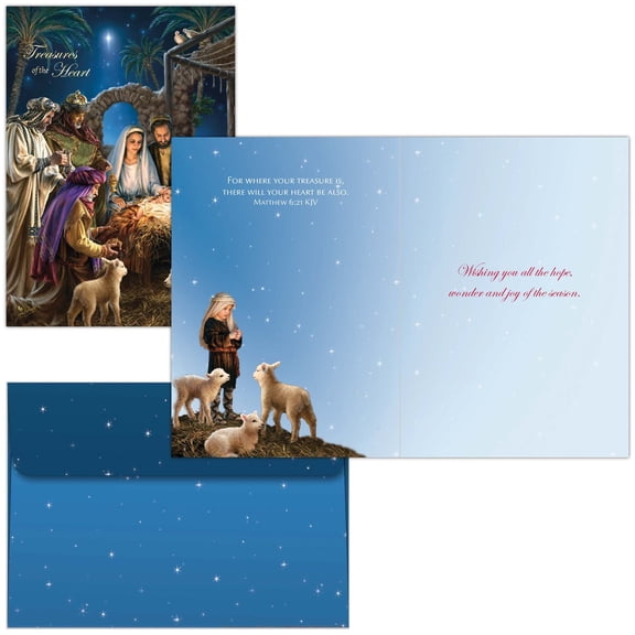 Shared Blessings | The Nativity Boxed Christian Christmas Cards, 18 Count