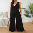 thumbnail image 3 of Combinaison en Coton Sans Manches pour Femmes Pantalon Large Ample Combinaison en Lin Grande Taille, 3 of 6