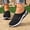 Black, variant on Womens Slide Slippers Breathable Mesh Upper Open Toe Flat Sole Sandals for Women Beach Summer Vacation Walking Shoes Sneakers US :6