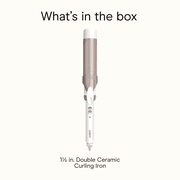 مكواة تجعيد الشعر Conair Double Ceramic 1-1/2، تخلق تموجات ناعمة للشعر المتوسط إلى الطويل