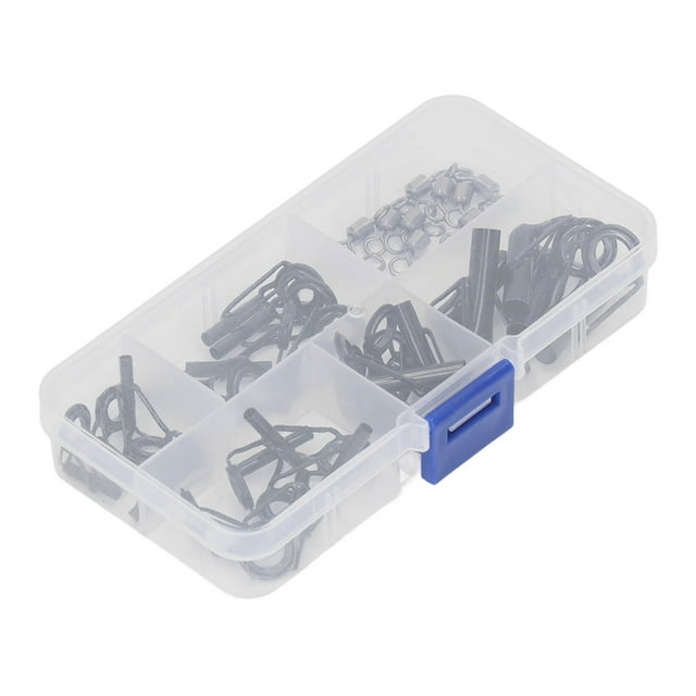 Ceramic Guide Ring Set, Anti Tangled 5 Apertures Lightweight Fishing Rod Guides Stainless Steel Frame With Storage Box For Replacement