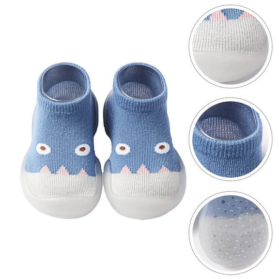 Raindrops 2Pcs Breathable Comfortable Non-Slip Flooring Socks with Prewalker Design for Infant Home Use