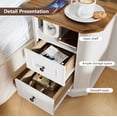 thumbnail image 6 of POLIHOME Nightstand with Charging Station, 18" End Table with 2 Drawers, Farmhouse Wooden Side Table, Bedside Table for Bedroom, Living Room (1, White), 6 of 6