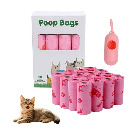 Sacs à Déchets Biodégradables pour Chiens et Chats Parfumés Dégradation Rapide du Sol Étanche Sacs Compostables Extra Épais pour Usage Intérieur Extérieur