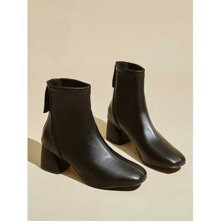 

Minimalist Back Zipper Chunky Heeled Classic Boots Women‘s Footwear