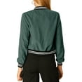 thumbnail image 4 of INSPIRE CHIC Women's Jacket Stand Collar Long Sleeve Zip up Flap Pocket Bomber Jacket M Green, 4 of 9