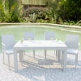 thumbnail image 2 of LeisureMod Dining Arm Chair in Polypropylene with Weave Design Lightweight and Stackable Indoor and Outdoor Use for Modern Home, Patio, Backyard, Living Room Mace Collection Set of 4, 2 of 9