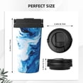 thumbnail image 3 of Goofa Blue White Fluid Art for Insulated Travel Coffee Mug Spill Proof Leak Proof 16 OZCoffee Tumbler Reusable Coffee Cups with Lids Thermos for Hot and Cold Drink, 3 of 8