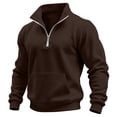 thumbnail image 3 of AnuYalue Men's Quarter Zip Pullover Classic Fit Long Sleeve Golf Shirts Warm Outdoor Hiking Sweatshirts with Pockets, 3 of 9