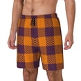 thumbnail image 2 of Balery Fall Buffalo Plaid Mens Swim Trunks Swim Shorts for Men Quick Dry Inseam Beach Shorts with Compression Liner Pocket-XX-Large, 2 of 9