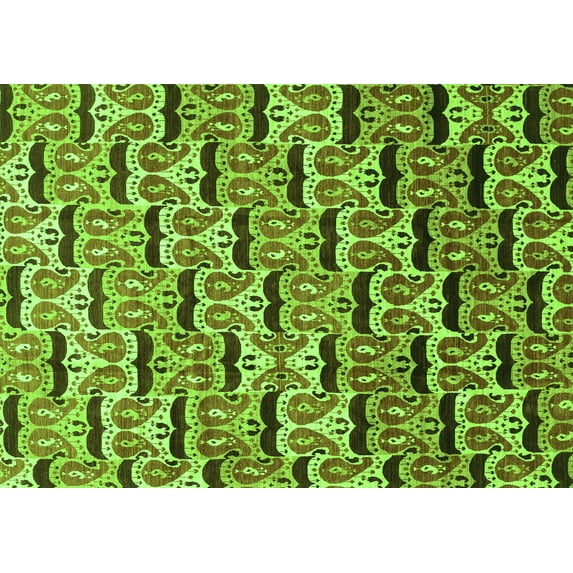 Ahgly Company Indoor Rectangle Oriental Green Modern Area Rugs, 4' x 6'